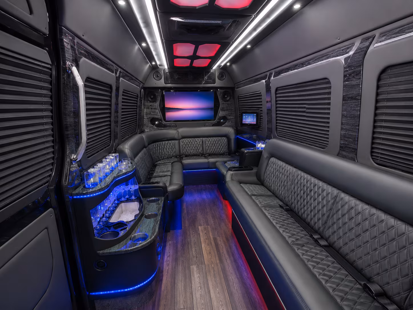 santa fe 30 passenger party bus interior
