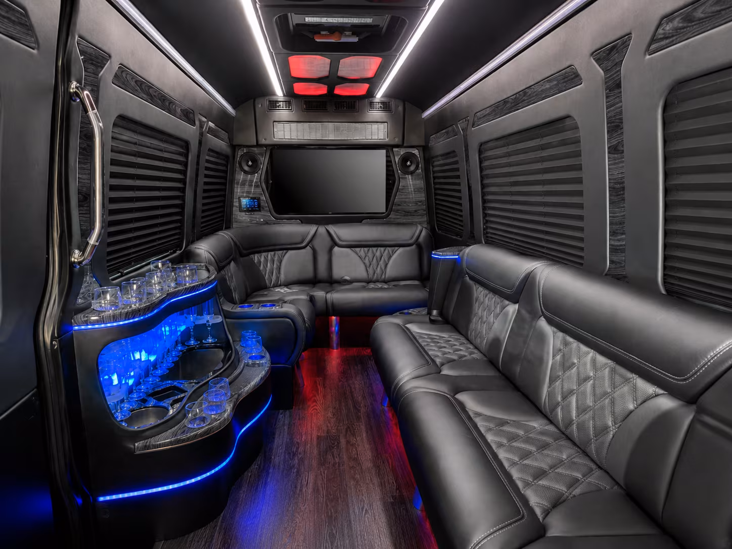 santa fe 50 passenger party bus interior