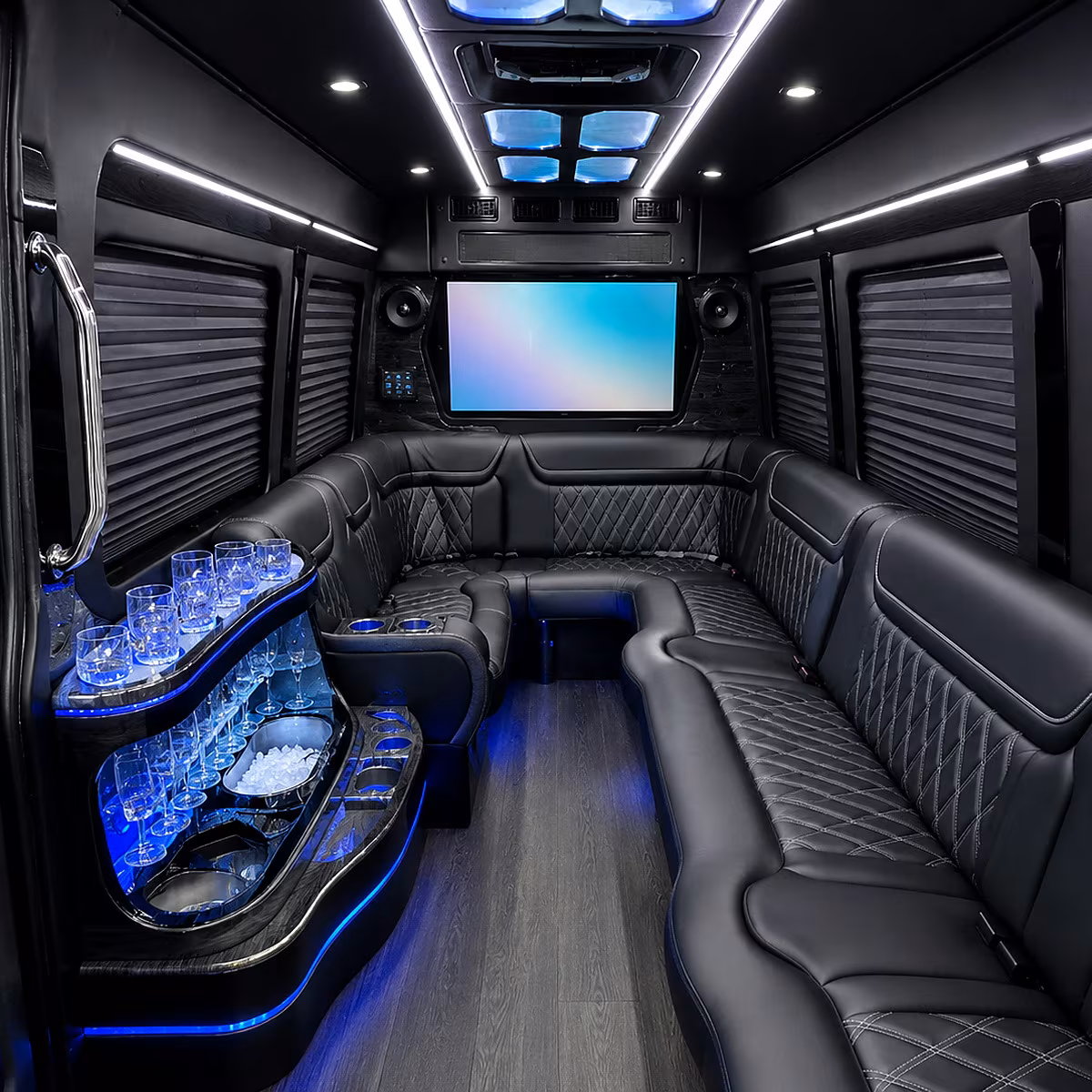 santa fe party bus rental interior